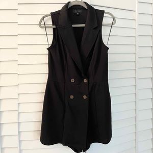 Black suit sleeveless dress